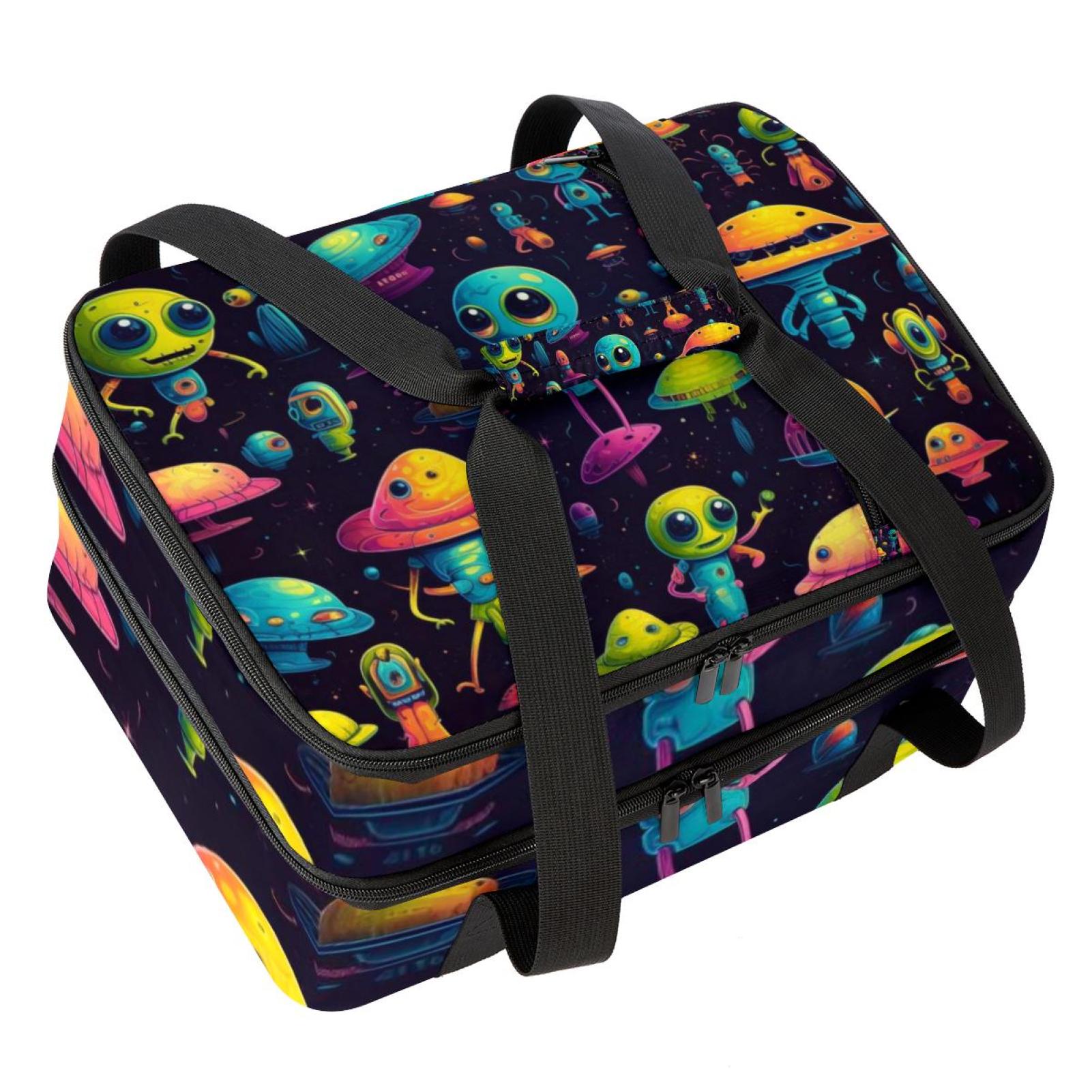 Alien Double Layered Insulated Refrigerated Lunch Bag with Two ...