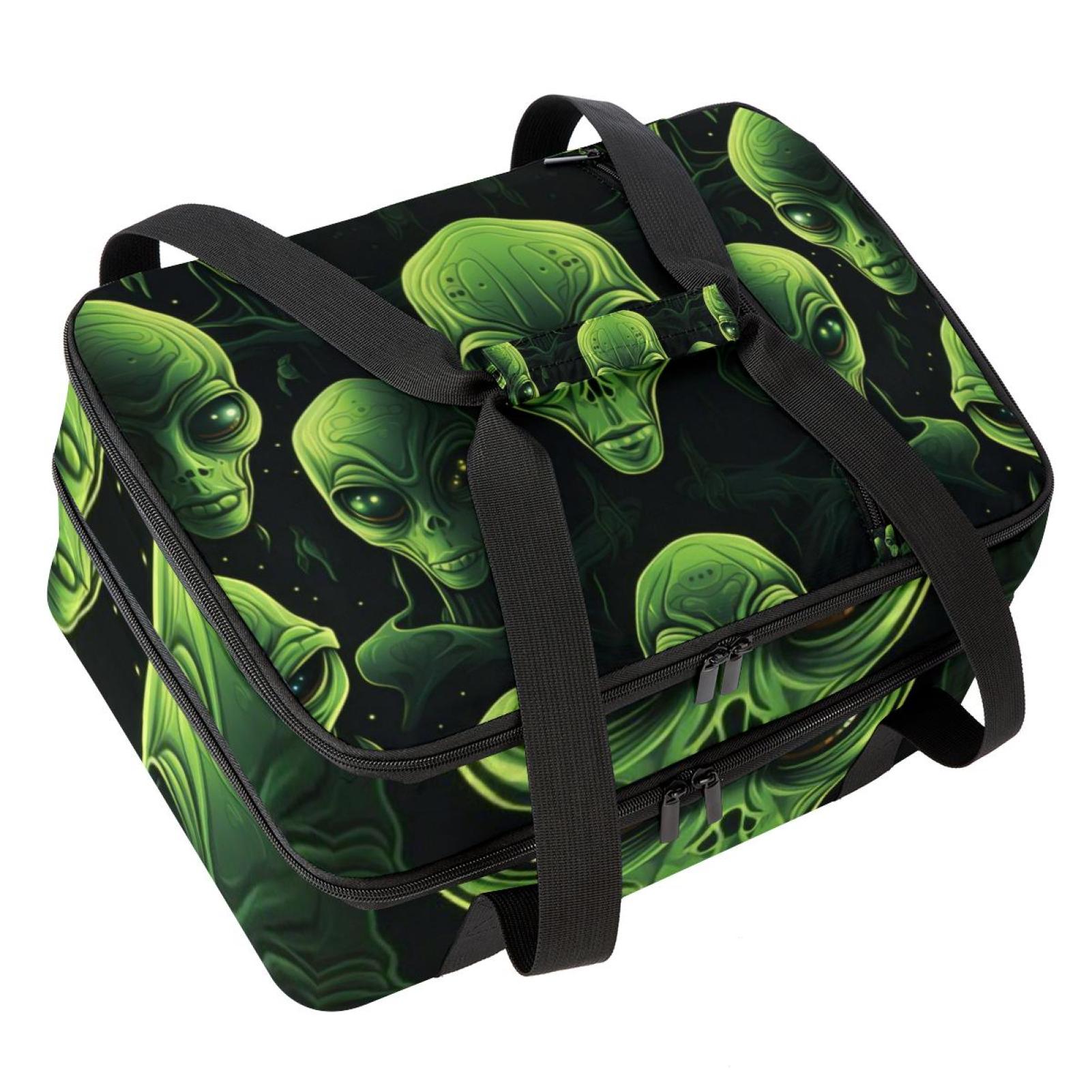 Alien Double Layered Insulated and Refrigerated Lunch Bag with Two ...