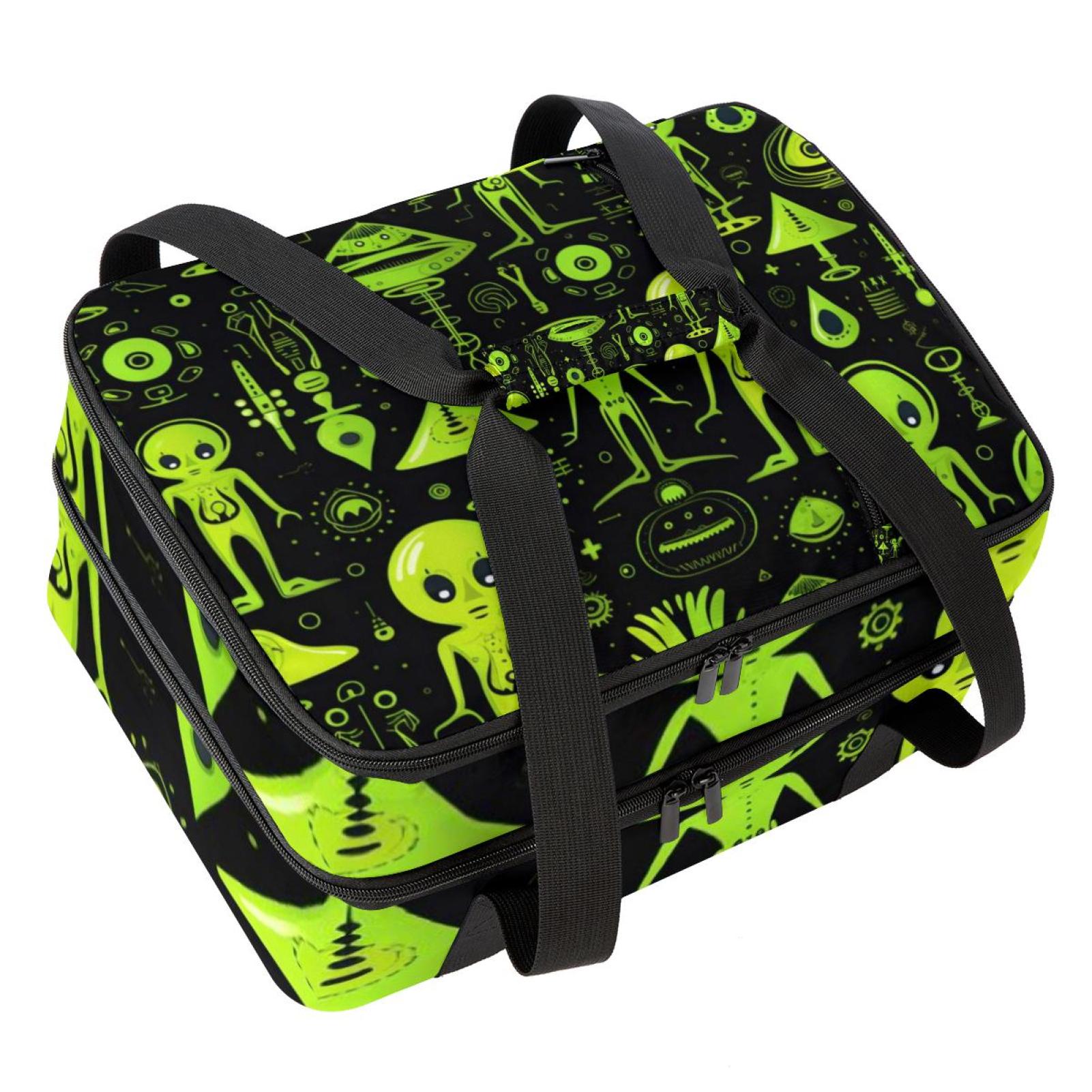 Alien Double Layered Insulated and Refrigerated Lunch Bag with Two ...