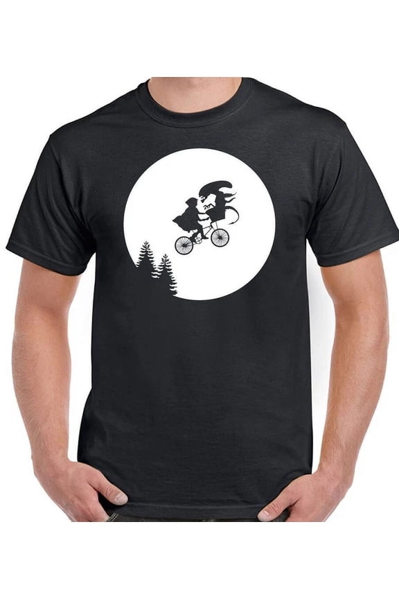 Alien E.T. Mens Womens T-Shirt Bike Moon Mash Up