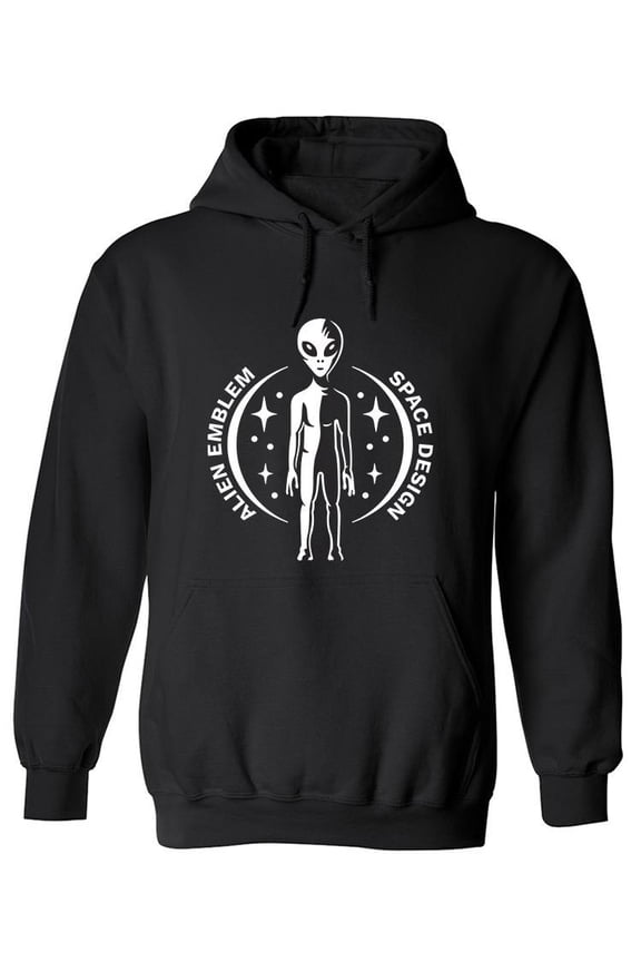 Alien Emblem Space Design Hoodie Men -Image by Shutterstock, Male Small