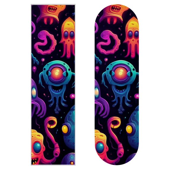 Alien Emery Skateboard Grip Tape Stickers Pack of Two - 8.8x32.6in/22.4x83 cm PVC Back Material - Skateboard Grip Tape for Improved Traction and Control