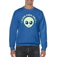 thumbnail image 1 of Alien Emoji Vibes Only - Retro UFO Space Graphic Men's Sweatshirt, 1 of 4
