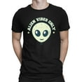 thumbnail image 1 of Alien Emoji Vibes Only - Retro UFO Space Graphic Men's T-shirt, 1 of 4