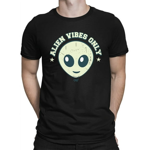 Alien Emoji Vibes Only - Retro UFO Space Graphic Men's T-shirt