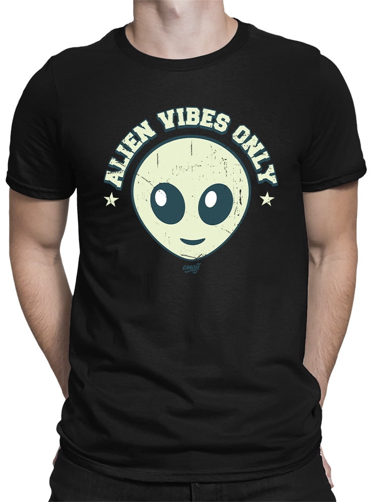 Alien Emoji Vibes Only - Retro UFO Space Graphic Men's T-shirt ...
