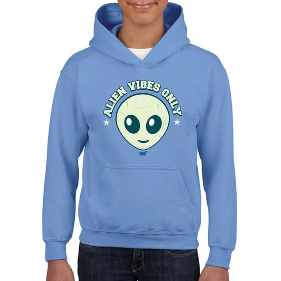 Alien Emoji Vibes Only - Retro UFO Space Graphic Youth's Hoodie