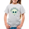 thumbnail image 1 of Alien Emoji Vibes Only - Retro UFO Space Graphic Youth's T-shirt, 1 of 4