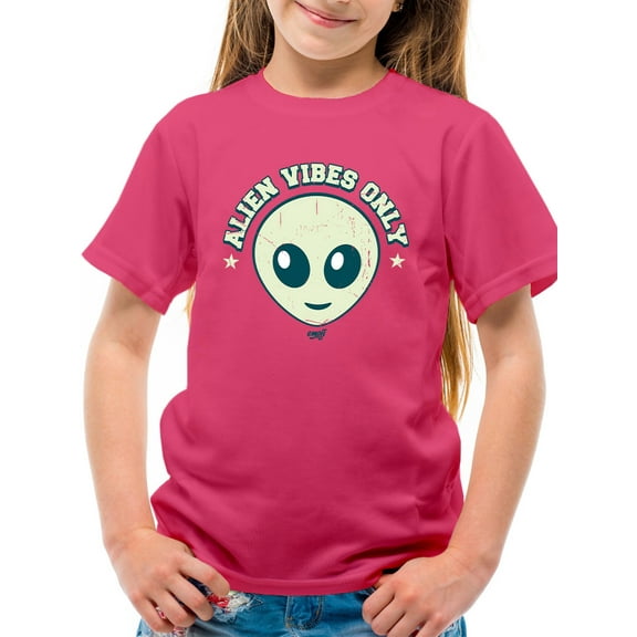 Alien Emoji Vibes Only - Retro UFO Space Graphic Youth's T-shirt