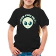 thumbnail image 1 of Alien Emoji Vibes Only - Retro UFO Space Graphic Youth's T-shirt, 1 of 4