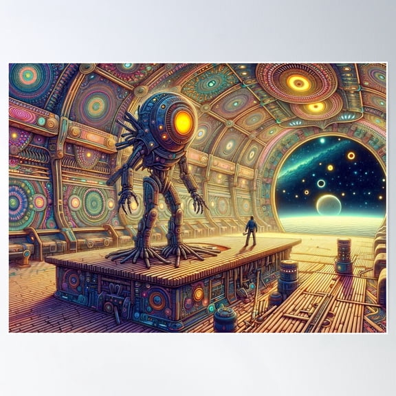 Alien Exists Poster Wall Art, Modern Wall Decor For Living Room Bedroom, 8x12 UNFRAMED