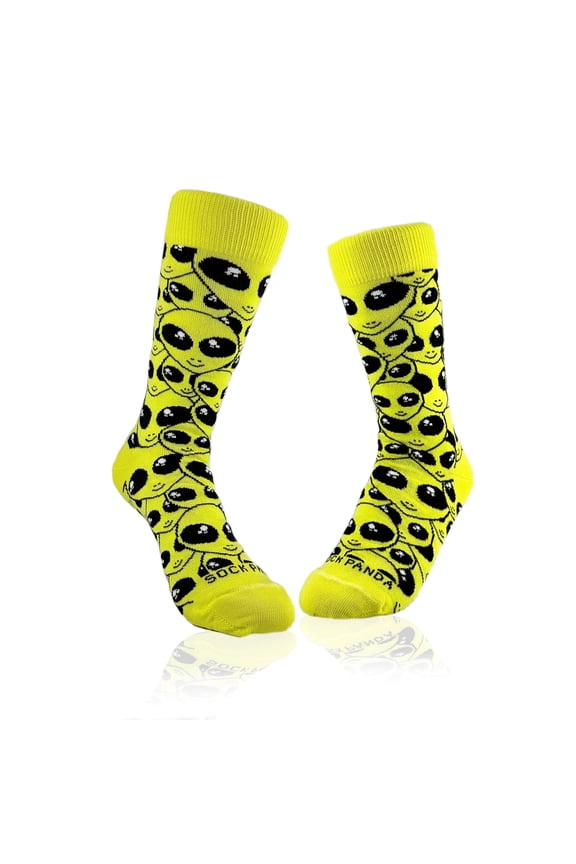 Alien Face Pattern Socks from the Sock Panda (Adult Small - Shoe Sizes 2-5)