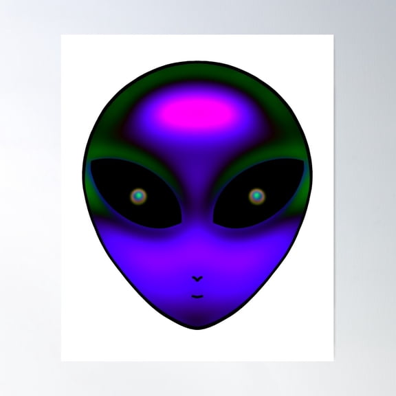 Alien Face Poster Wall Art, Modern Wall Decor For Living Room Bedroom, 24x24 UNFRAMED