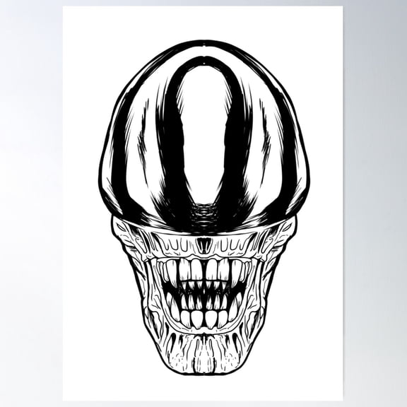 Alien Face Poster Wall Art, Modern Wall Decor For Living Room Bedroom, 8x12 UNFRAMED