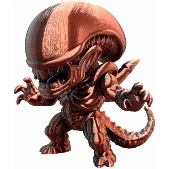 Alien Figurine, 3D Printed Sci-Fi Desk Statue for Home Office Decor