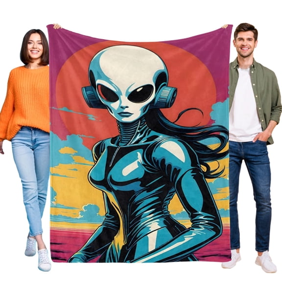 Alien Flannel Blanket 50*60 in inch Soft And Comfortable With Clear Patterns And Easy Cleaning