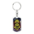thumbnail image 1 of Alien Gamer Stainless Steel or 18k Gold Premium Swivel Dog Tag Keychain, 1 of 10
