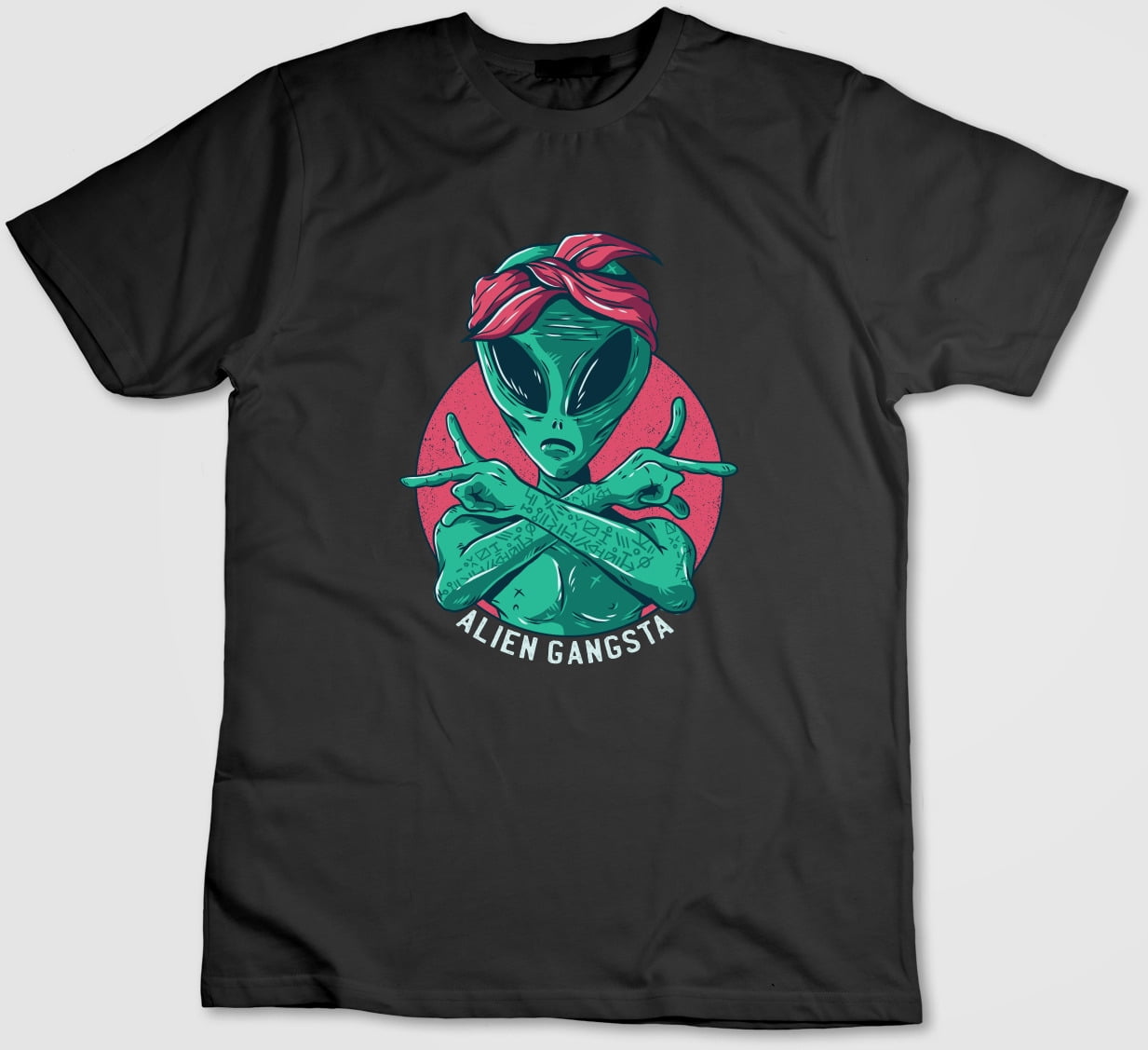 Alien Gangsta,Ufo Short Sleeve T Shirt Men / Woman Y102 Halloween Tshirt, Funny Unisex Gift