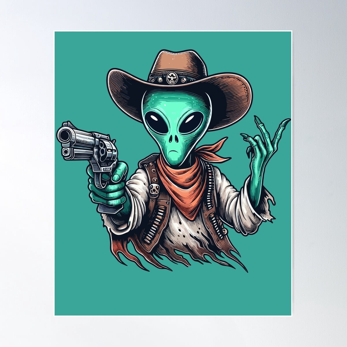 Alien Ghost Space Cowboy Poster Wall Art, Modern Wall Decor For Living ...