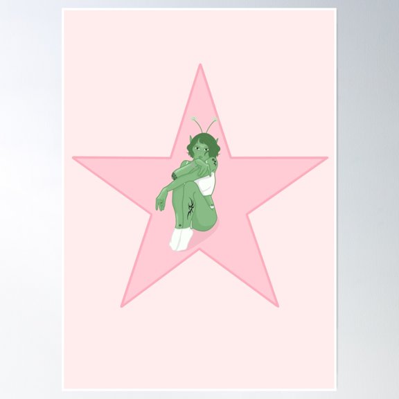 Alien Girl Poster Wall Art, Modern Wall Decor, 12x18 UNFRAMED