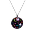 thumbnail image 1 of Alien Glass Circular Pendant Necklace | Stylish Glass Design Pendant Necklaces, 1 of 5
