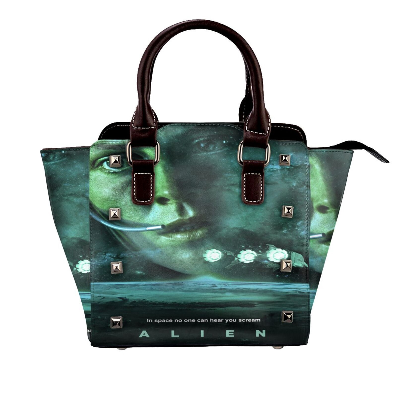 Alien Handbag Leather Rivet Shoulder Bag Luxury Fashion Shopping Tote ...