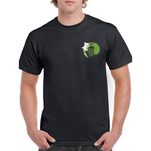 Alien Head And Cat T-Shirt Men -Smartprints Designs, Male 3X-Large