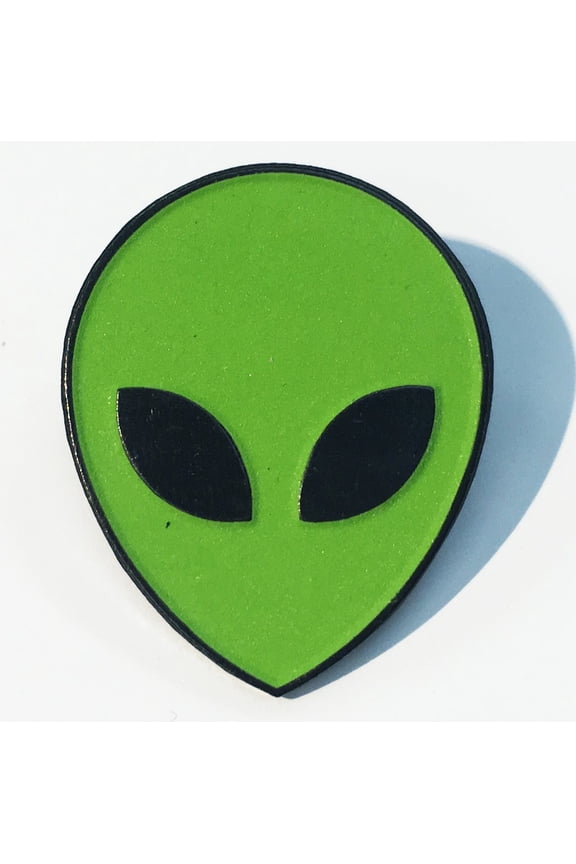 Alien Head Glow In The Dark Face Area 51 Enamel Lapel Pin