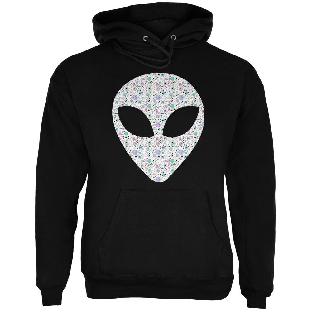 Alien Head Outer Space Elements Mens Hoodie Black LG - Walmart.com