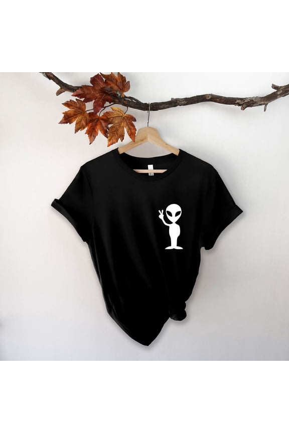 Alien Head Pocket T-Shirt: Unisex Space Science Tee All Size S-5Xl