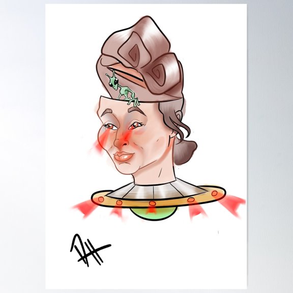 Alien Head Poster Wall Art, Modern Wall Decor For Living Room Bedroom, 12x18 UNFRAMED