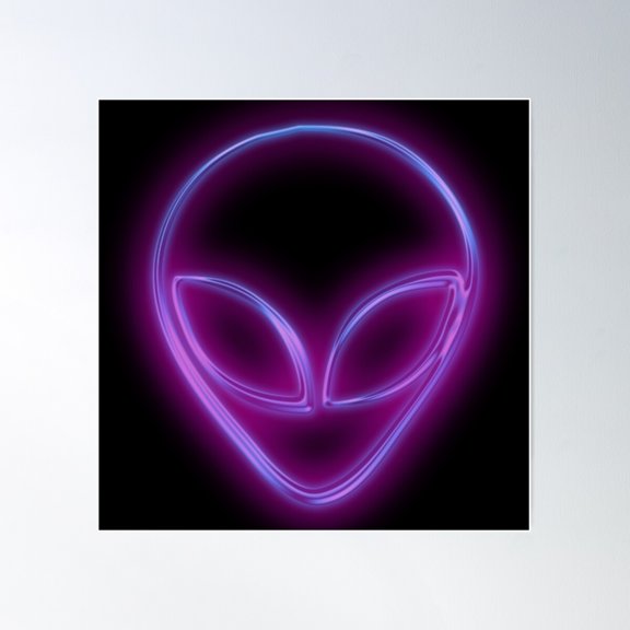 Alien Head Poster Wall Art, Modern Wall Decor For Living Room Bedroom, 24x24 UNFRAMED