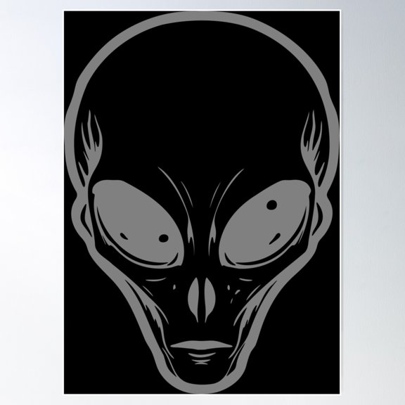 Alien Head Poster Wall Art, Modern Wall Decor For Living Room Bedroom, 24x36 UNFRAMED