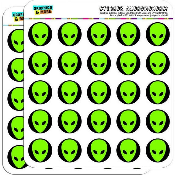 Alien Head Roswell 50 1" Planner Calendar Scrapbooking Crafting Stickers