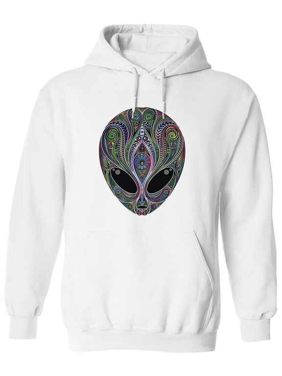 Alien Head Tribal Style Hoodie Men -Image by Shutterstock, Male Large