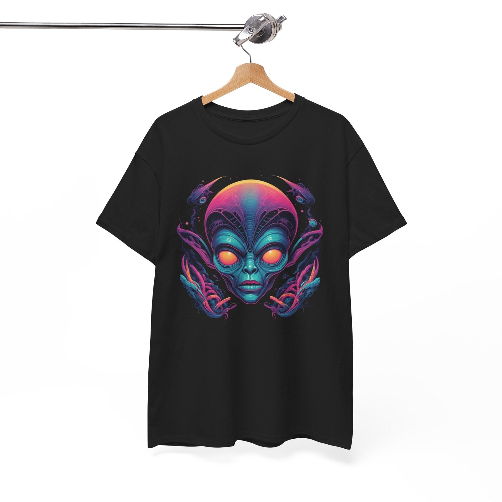 Alien Head Trippy Techno Rave EDM Music Festival Funny Vintage Men's T ...