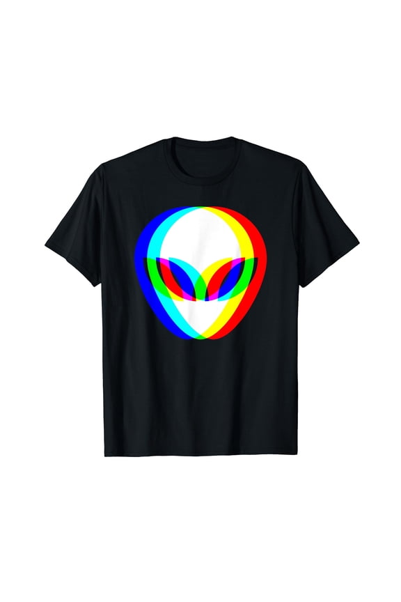 Alien Head Trippy Vaporwave Techno Rave EDM Music Festival T-Shirt