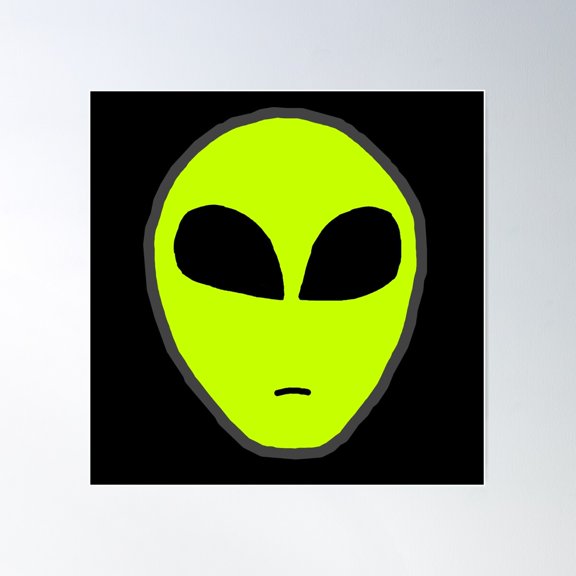 Alien Head (Un-Patternized) Poster Wall Art, Modern Wall Decor For Living Room Bedroom, 30x30 UNFRAMED