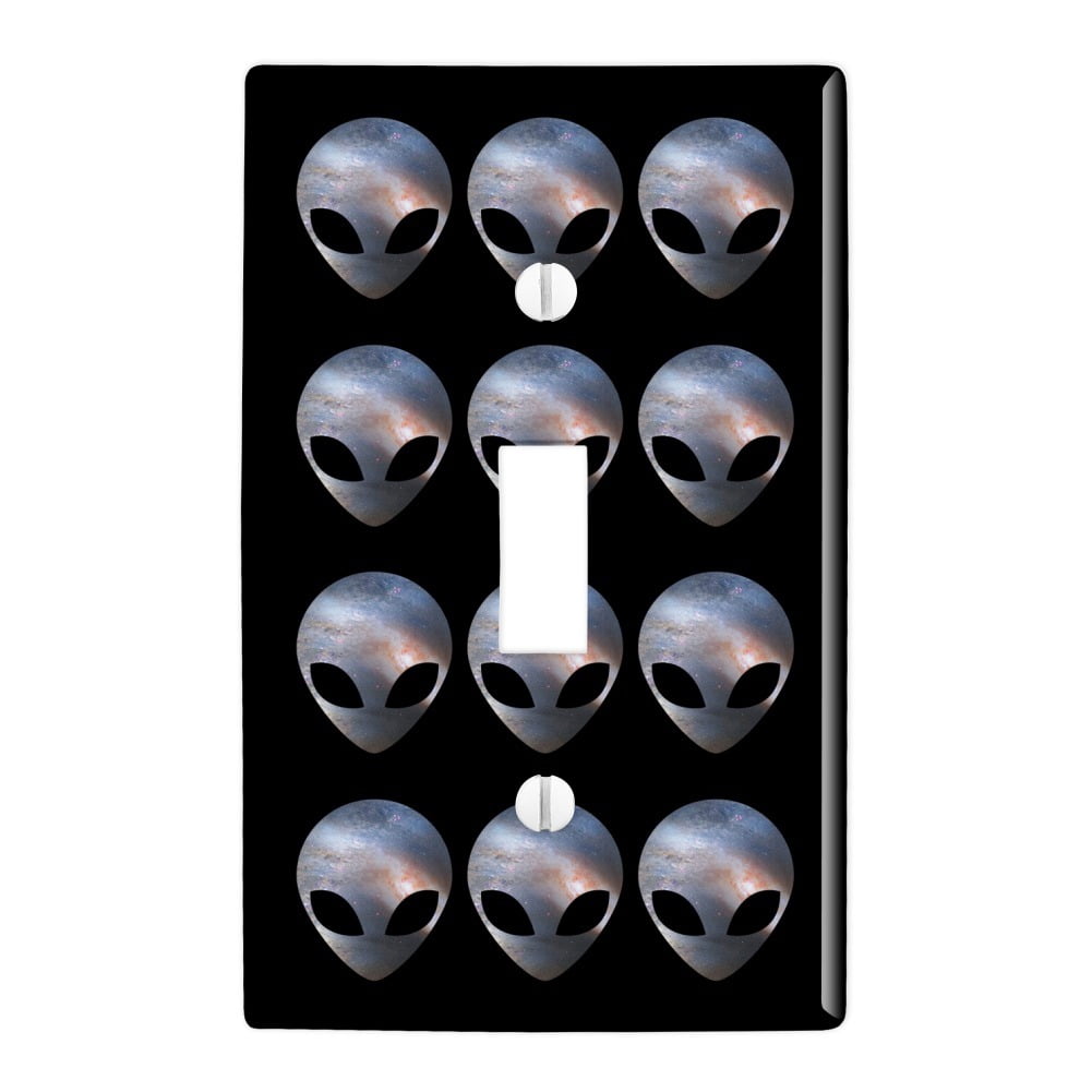 Alien Head in Space Plastic Wall Decor Toggle Light Switch Plate Cover ...
