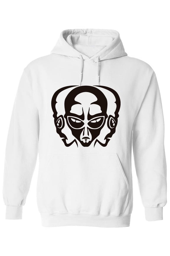 Alien Heads Design Hoodie Men -Image by Shutterstock, Male Large