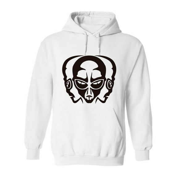 Alien Heads Design Hoodie Men -Image by Shutterstock, Male Small