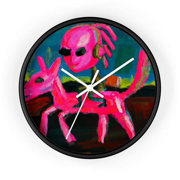 Alien Horseback Riding Wall Clock
