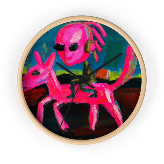 Alien Horseback Riding Wall Clock