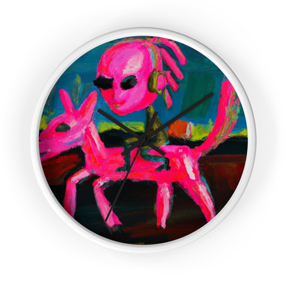 Alien Horseback Riding Wall Clock