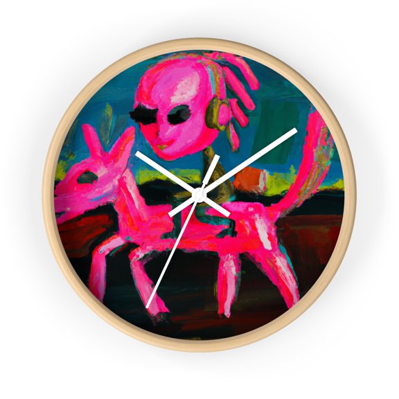 Alien Horseback Riding Wall Clock