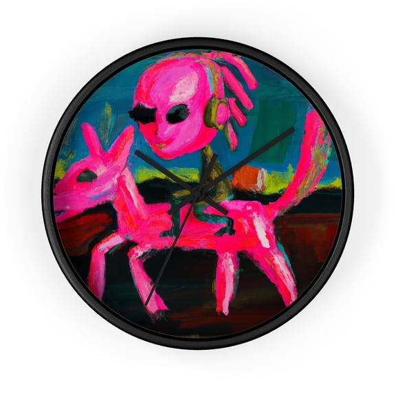 Alien Horseback Riding Wall Clock