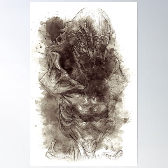 Alien Hr Giger Poster Wall Art, Modern Wall Decor For Living Room Bedroom, 12x18 UNFRAMED