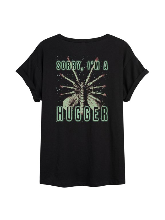- Hugger - Juniors Oversized Graphic T-Shirt