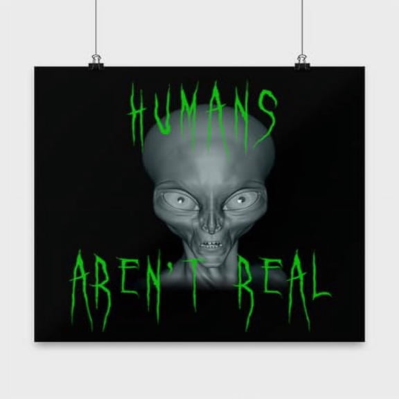 Alien Humor Art - Space Enthusiast - 13x13 Poster Print - Fun Wall Decor