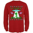thumbnail image 1 of Alien I Still Believe Ugly Christmas Sweater Mens Long Sleeve T Shirt Red LG, 1 of 1